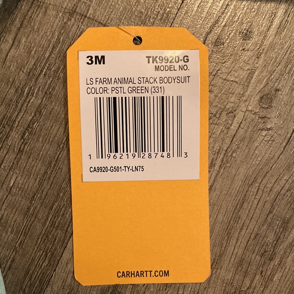 NEW Carhartt Farm Animal Stack Long Sleeve Baby Onesie 3 Months - Picture 10 of 11